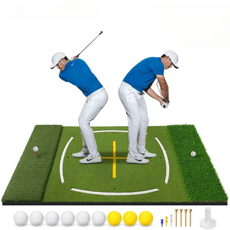 

Новый коврик для ударов по гольфу, комбинированный многофункциональный обучающий коврик с тройной травой, утолщенный тренировочный коврик для игры в гольф