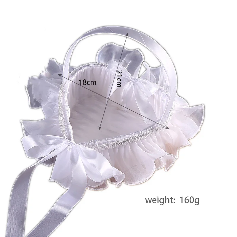 Американская Свадебная кружевная корзина с бантом и цветами для невесты, цветочные рассыпчатые цветы, Романтические Аксессуары для свадьбы