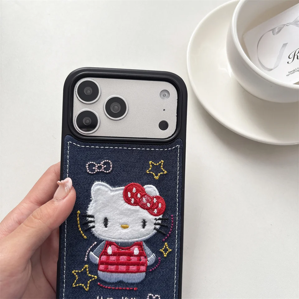 Korean IND Denim Embroidery Hellokitty Fashion Phone Case for iPhone 16 Pro 14 15 17 Pro Max Cases Cute Cartoon Shockproof Funda - AliExpress 202192403 Korean IND Denim Embroidery Hellokitty Fashion Phone Case for iPhone 16 Pro 14 15 17 Pro Max Cases Cute Cartoon Shockproof Funda - AliExpress 202192403