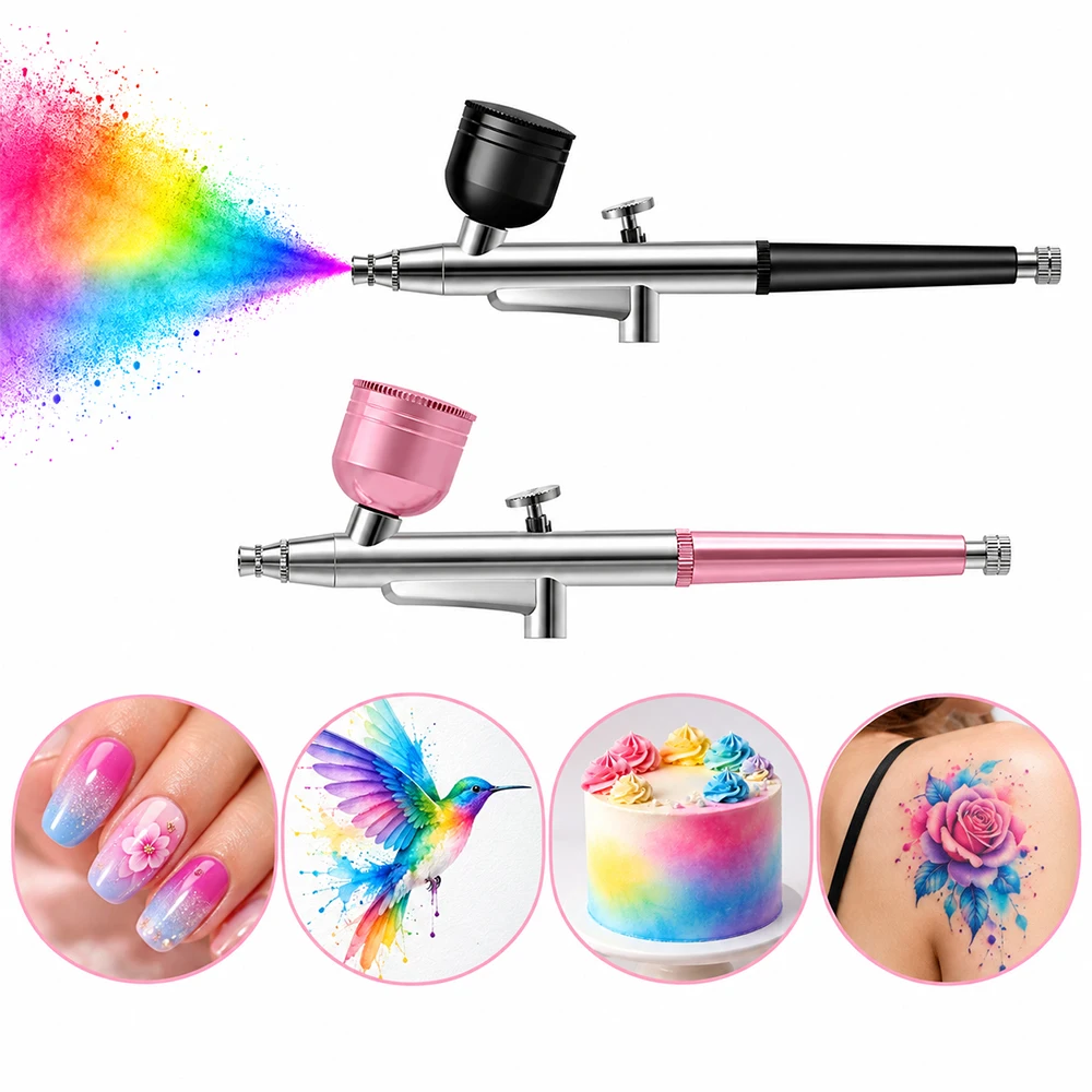 Portable Single Action Airbrush 0.3mm Nozzles for Nail Art Painting Cake Decor Tattoo Professional Mini Airbrush Spray Gun Pen