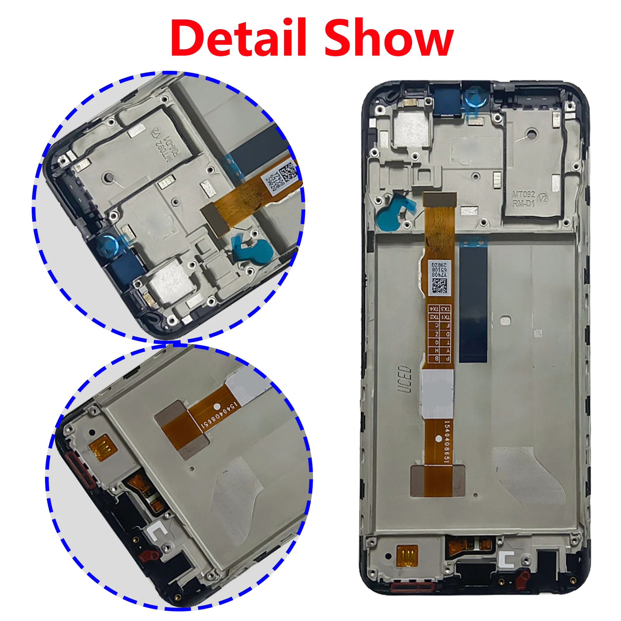 Original Touch Screen For VIVO Y51 2020 V2030 Full With Frame LCD Display Digitizer Assembly Replacement Phone Repair Parts