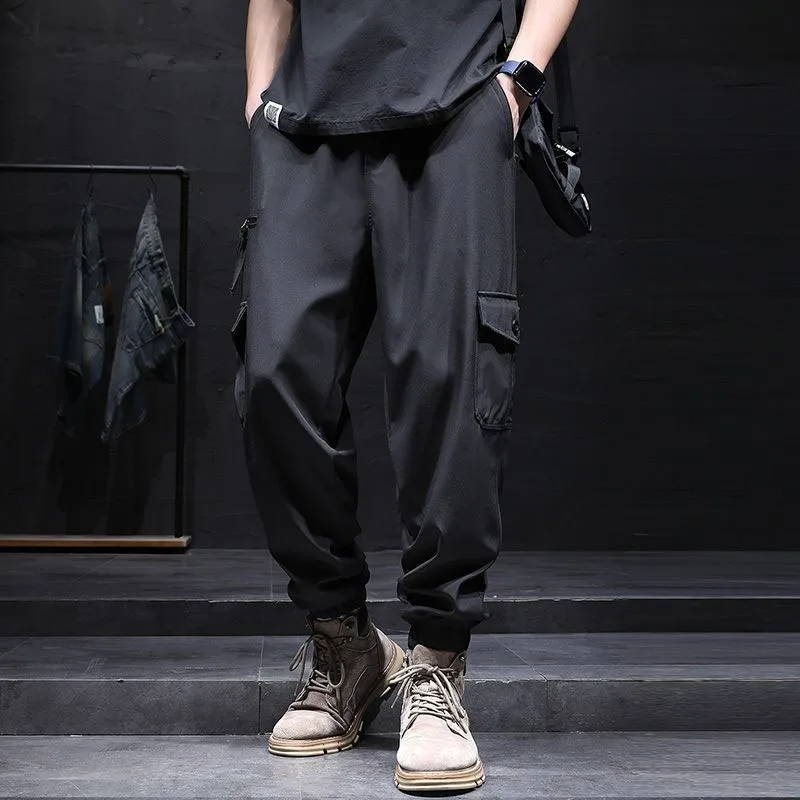 New Autumn Fashion Trend Label Patchwork Work Leggings Harlan Loose and Versatile Ruffian Handsome Men's Casual Sports Pants