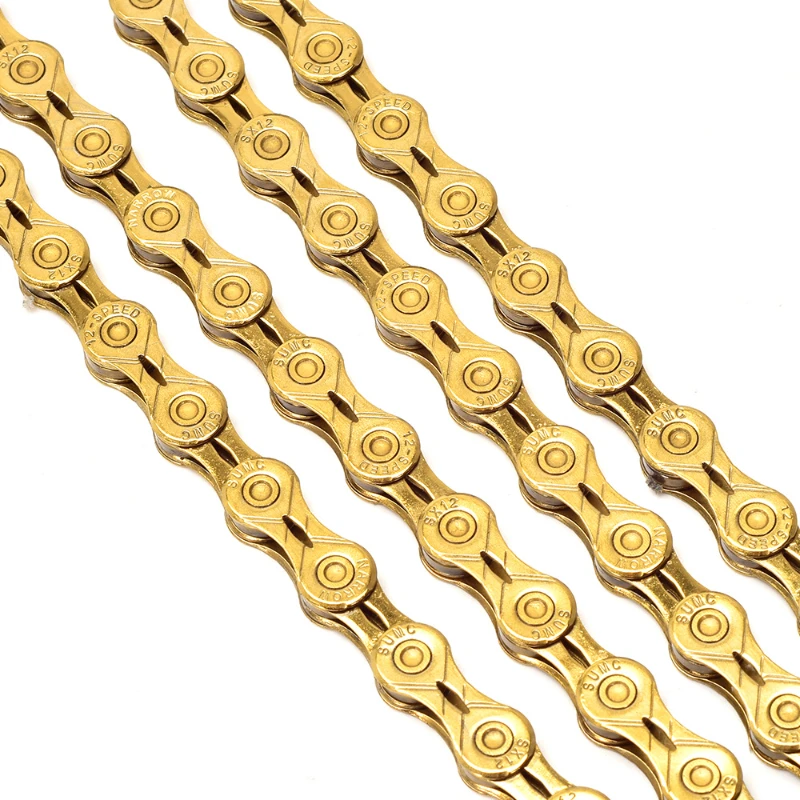 

SUMC bicycle speed change chain mountain road folding bike chain 9 10S11 12-speed gold hollow chain