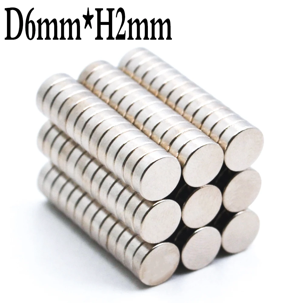 

5/50/100/200/500/10000Pcs 6x2 mm Super Powerful Strong Bulk Round NdFeB Neodymium Disc Magnets Dia N35 Rare Earth Magnet 6*2 mm