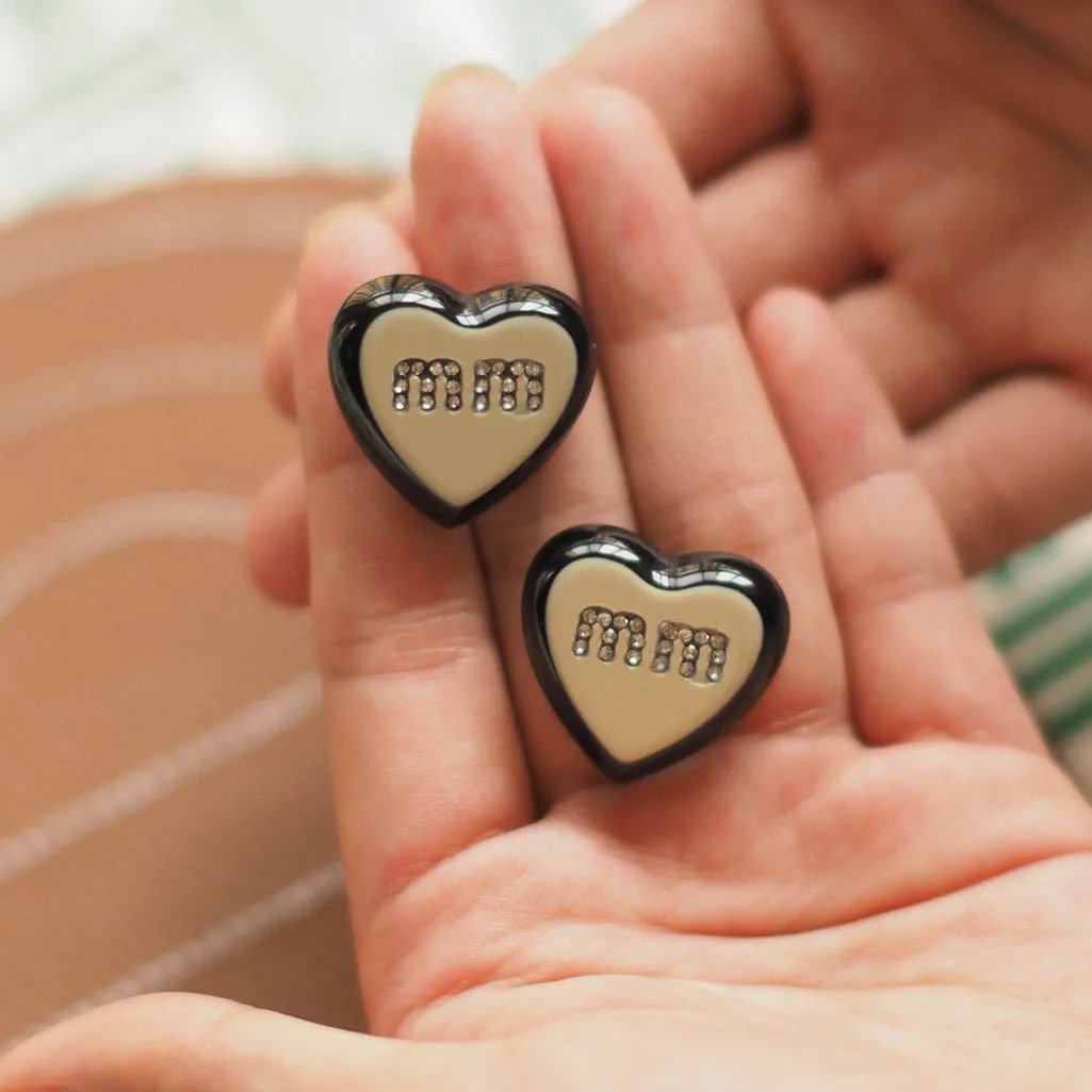 

Vintage 3D Heart Acetate Earrings - Bold European-Style Statement Jewelry