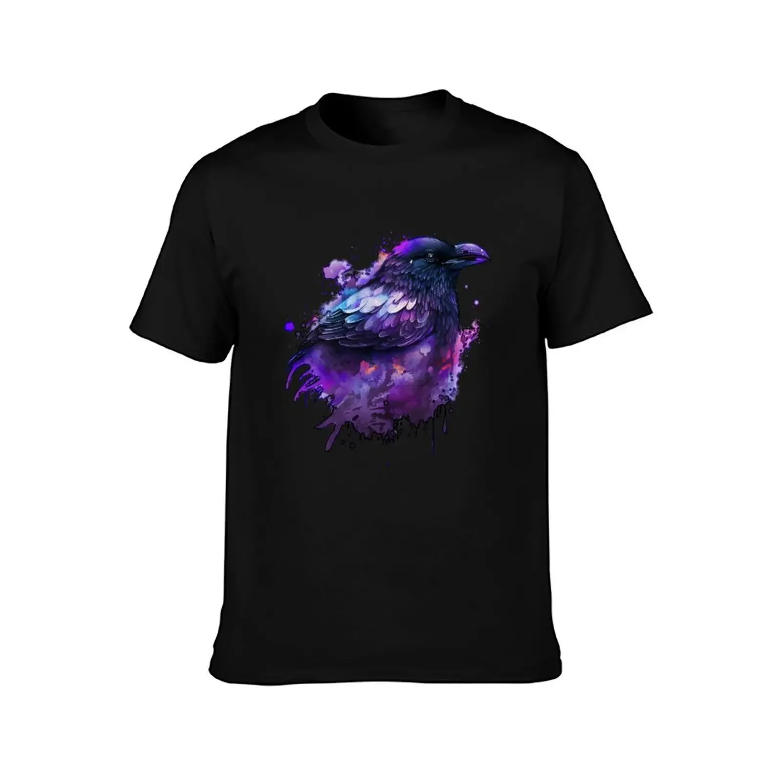 Vivid Stylized Painted Purple Magical Raven / Blackbird / Crow T-Shirt Anime t-shirt affliction shirts tshirts for men