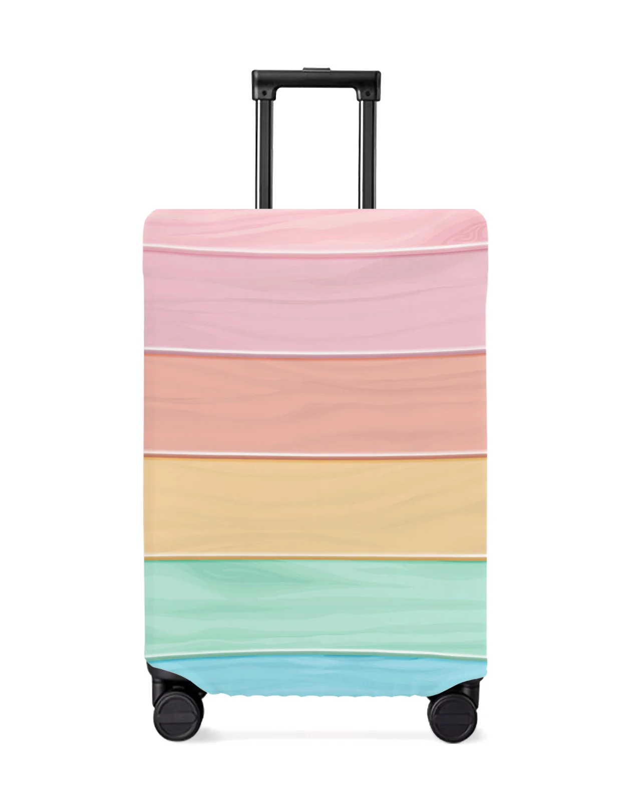 

Wood Grain Candy Rainbow Luggage Cover Stretch Suitcase Protector Baggage Dust Case Cover for 18-32 Inch Travel Suitcase Case