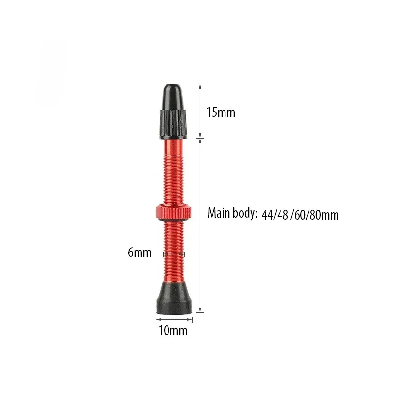 2pcs Bicycle Bike Tubeless Presta Valves Stems Aluminium Alloy 40mm 44mm 48mm 60mm 80mm with Valve Core Removal Tool