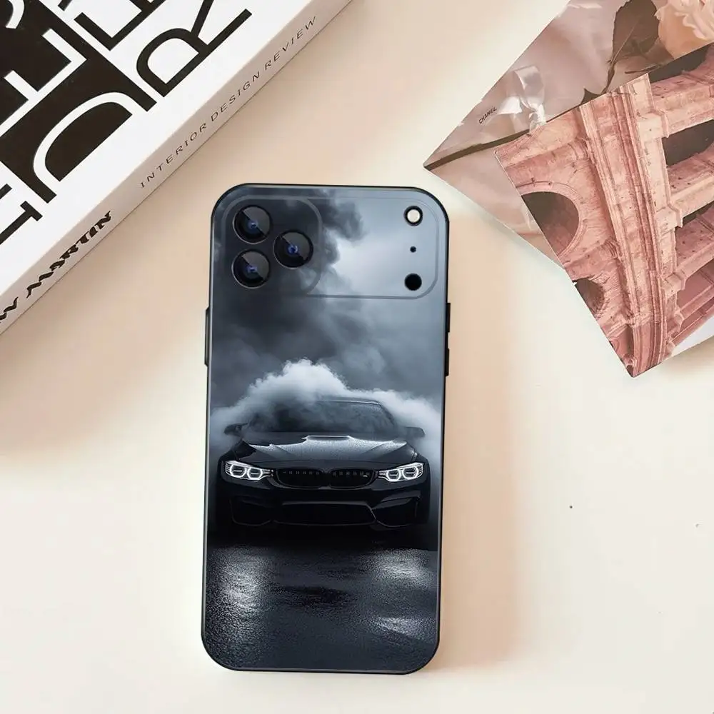 حافظة هاتف كلاسيكية للسيارة B-BmwES-s Super لهاتف iPhone 11,12,13,14,15,16,17,Pro,Max,Plus,E,SE4,Air,غطاء ناعم أسود صغير #6
