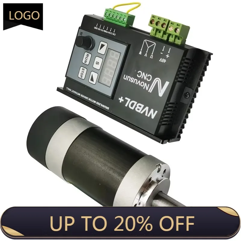 DC Brushless 48V Air Cooled Spindle Motor with Speed Governor Controller & 52mm Bracket Clamp for CNC Router Milling 500W Power