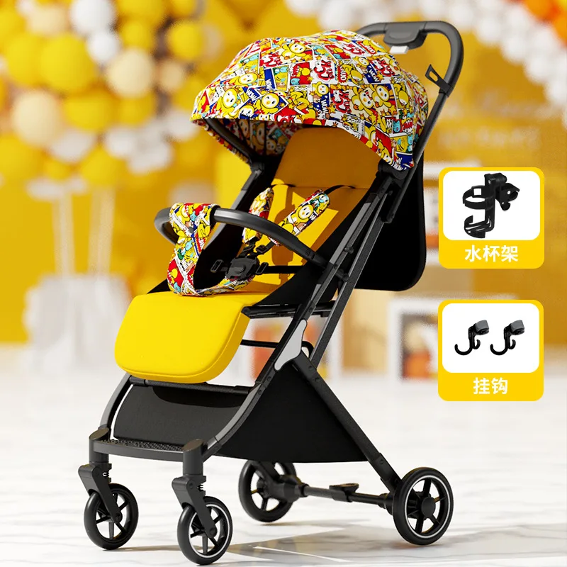 Wandelen Baby Artefact Hoge-View Kinderwagen Kan Zitten, Liggen, Licht, Vouwen, twee-weg Shock-Absorberende Kinderwagen