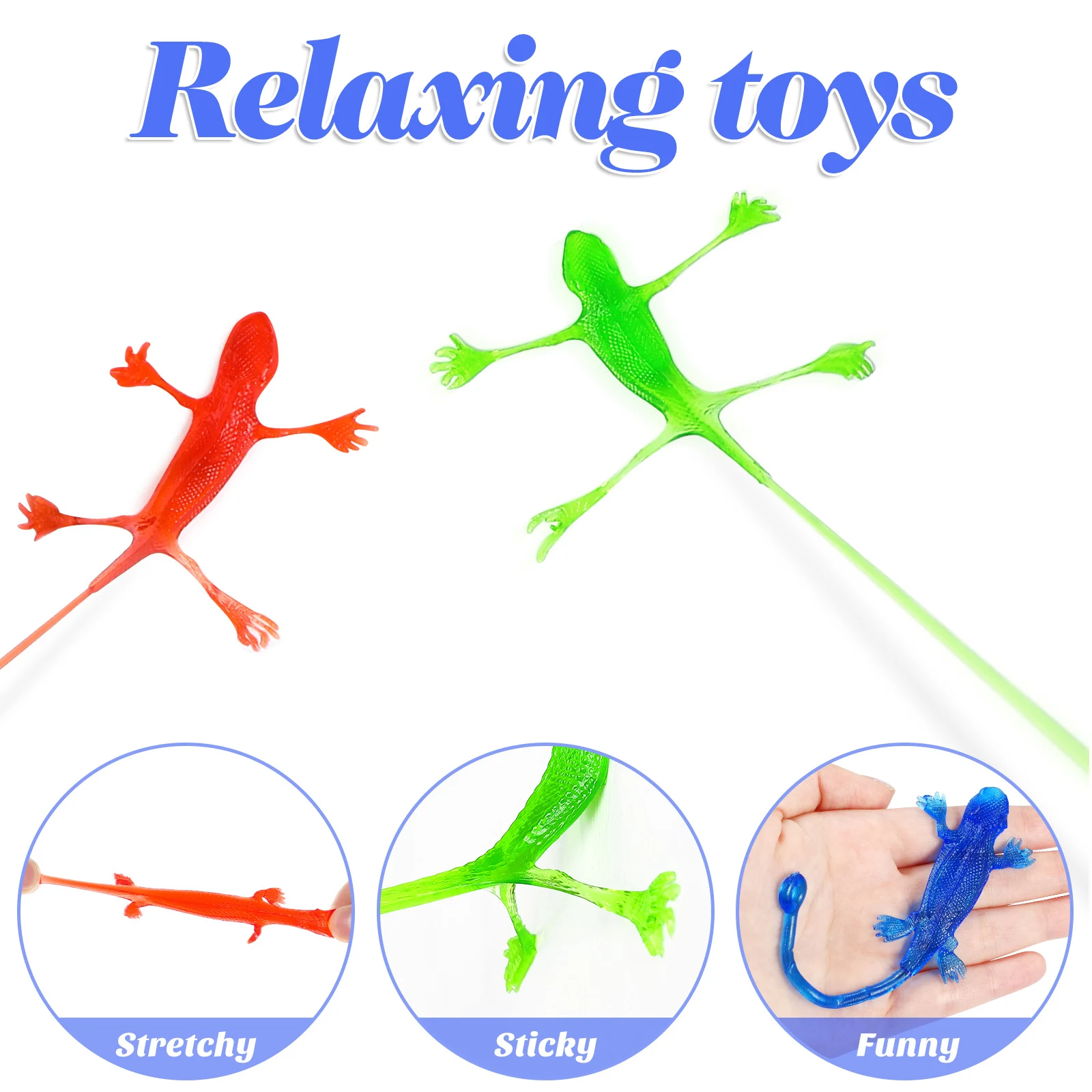 Jouets d'ornements de lézard TPR, 5 pièces, 9x3CM, extensibles, cadeaux de fête pour enfants, plusieurs couleurs, Gadgets amusants et sûrs et confortables