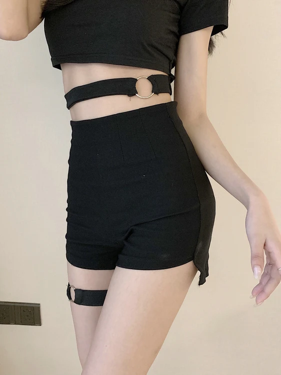 High Waist Hollow out Butt Short Pants Sexy Jazz And Steel Pole Dancing Costume Women's Hot Pants plus Size Slimming Elastic