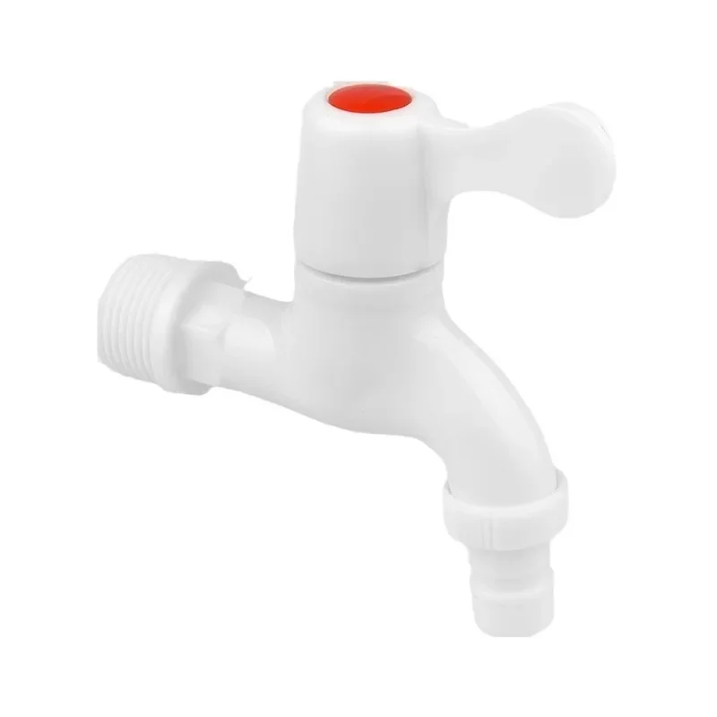 Plastic ABS Faucet Male Thread Washing Machine Tap for Garden Irrigation Water Tank Kitchen Bathroom Angle Valve White