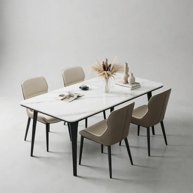 Mesas de comedor de diseño para cocina, mesas de comedor cuadradas blancas de estilo nórdico moderno, muebles de lujo para sala de estar, mesa de comedor para el hogar