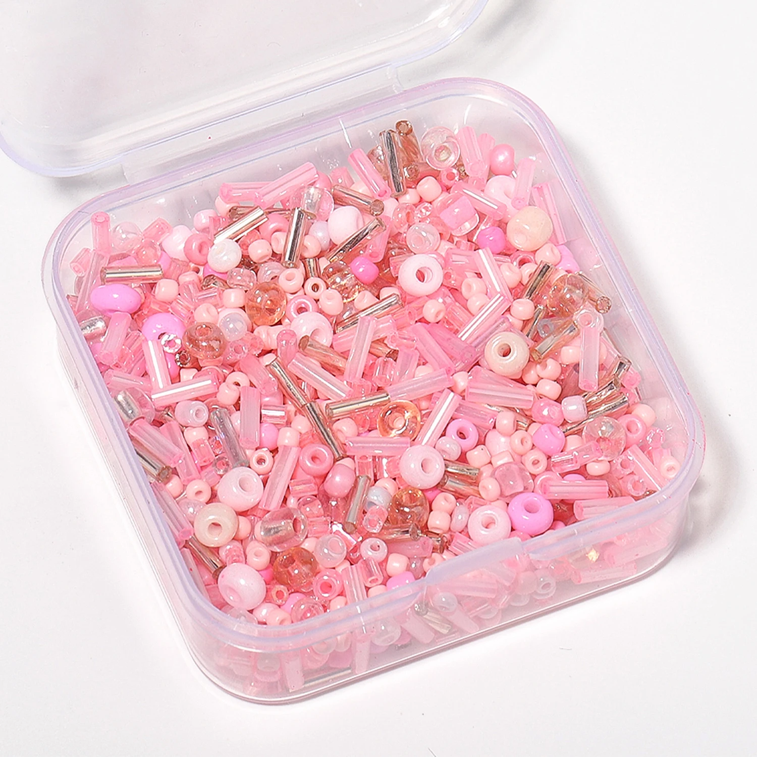 700Pcs/box Pink Color Japanese Seed Beads Mixed Delica Round Glass Beads Multi-shapes Twist Bugle Tube For Clothing Accessory