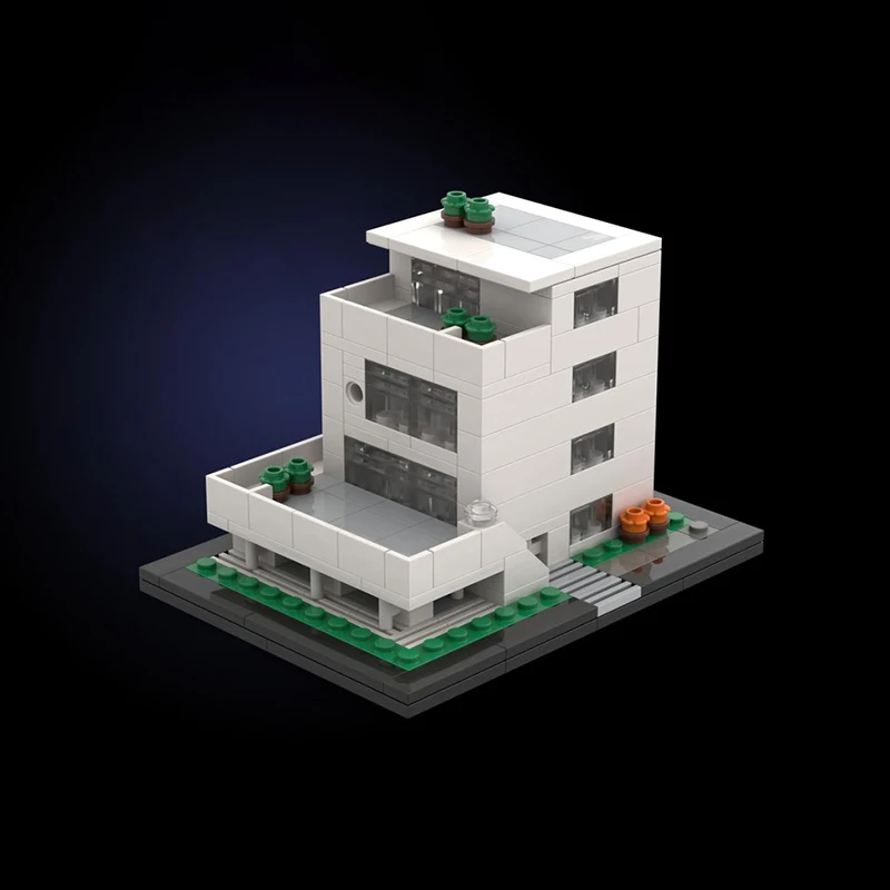 Stadtansicht MOC Bausteine Villa Zimmer Technische Bausteine Selbstgebaute Häuser DIY Montage Konstruktionsspielzeug Urlaubsgeschenke