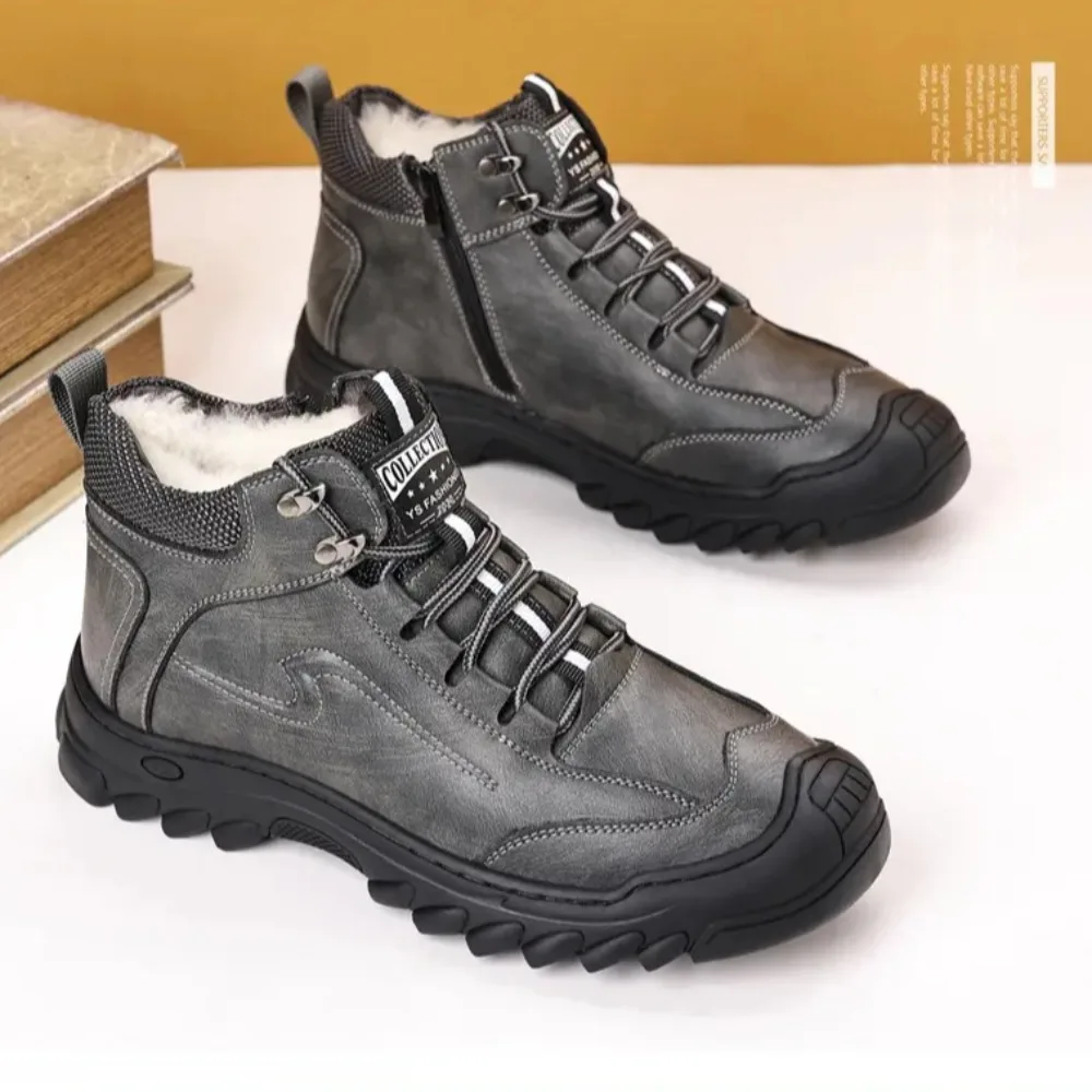 

2025 Men's Shoes, Autumn and Winter Casual Fashion, Versatile Men's High-Top Cotton Shoes, Men's Boots