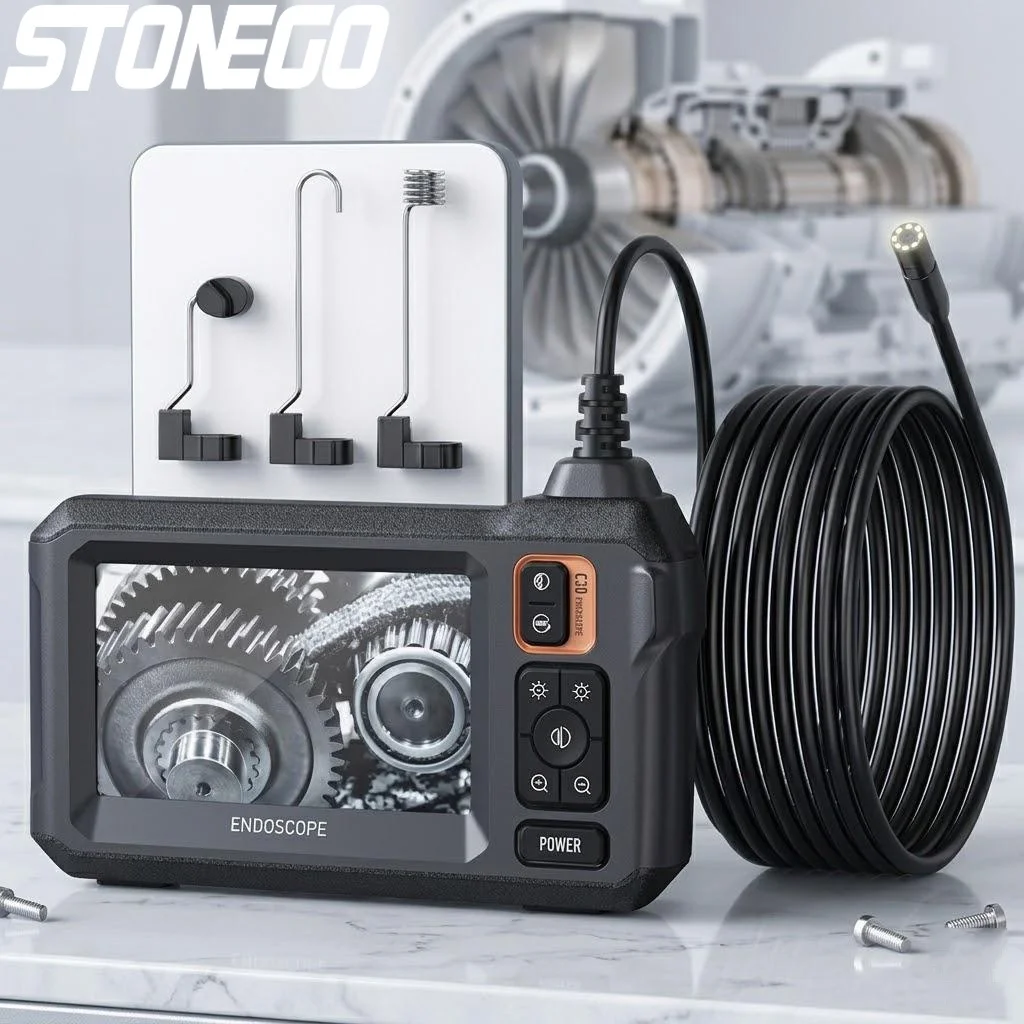 

1080P HD WiFi Endoscope 43 Inch Display Dual Camera 1 5 10m Cable 2600mAh Battery Auto Pipeline Inspection Tool