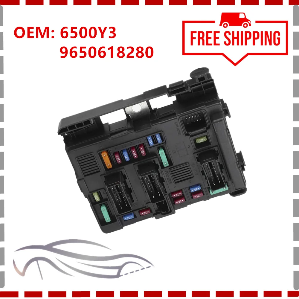 6500Y3 9650618280 6500.Y3 New Black Fuse Box For Citroen Xsara Berlingo C2 C3 C5 Peugeot Partner 206 307