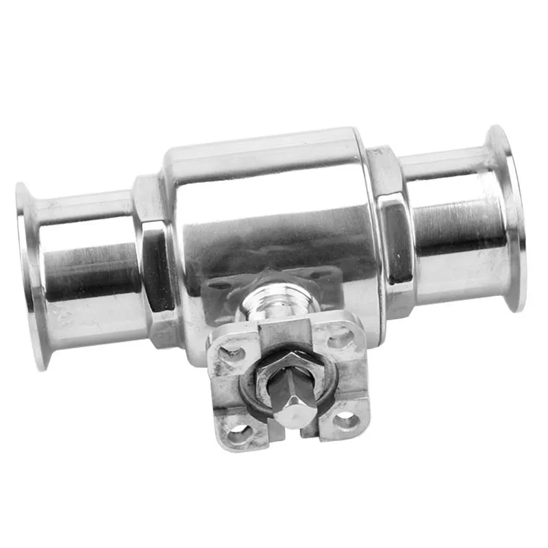 Sanitary pneumatic tri clamp ferrule ends ball valve single acting actuated air driven on/off stainless steel valve