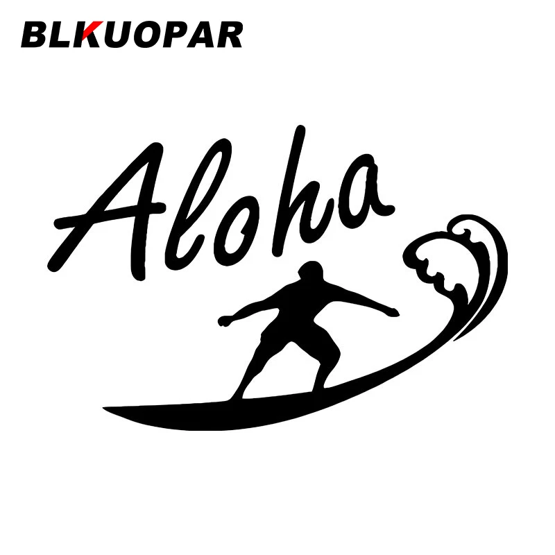 BLKUOPAR Aloha Surfing Car Stickers Fashion Sport Decal Waterproof DIY Die Cut Motorcycle Surfboard Car Decoration