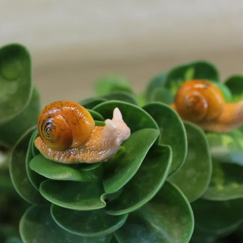 Micro Landscape Simulation Small Snail Small Ornament Mini Cute Animal Resin Crafts Garden Decoration Accessories Miniatures