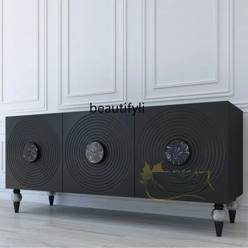 32 Italian light luxury Nordic side cabinet baking paint tea modern simple home creative locker