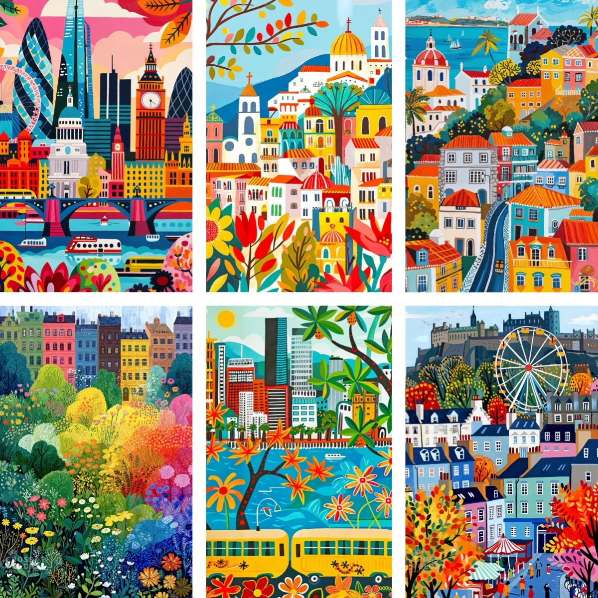 

Diamond Painting Folk Art Diamond Embroidery New 2026 Edinburgh San Francisco Copenhagen Honolulu Mexican Barcelona DIY Gift