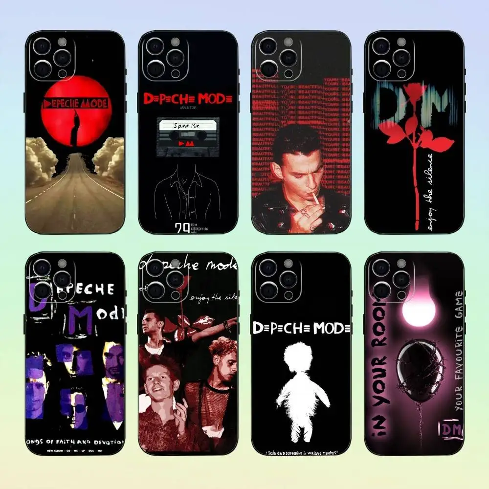 

D-Depeche Mode Rock-ES Band Phone Case For iPhone 17,16,15,14,13,12,11 ,Soft Silicone Black Cover