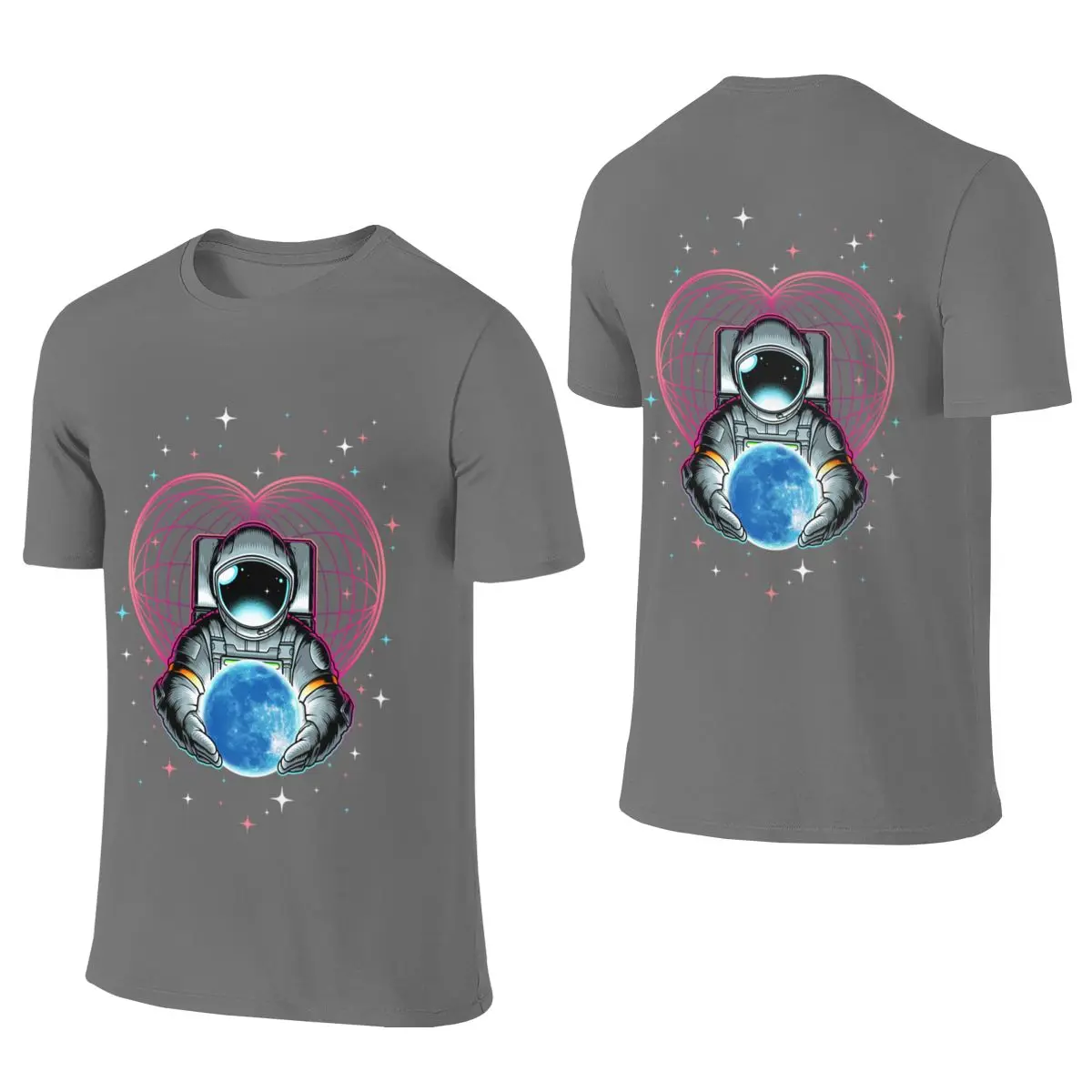 LOVE YOU TO THE MOON AND BACK Moisture-Absorbing And Breathable Reversible T-shirt Japanese Retro Versatile Outerwear Tee