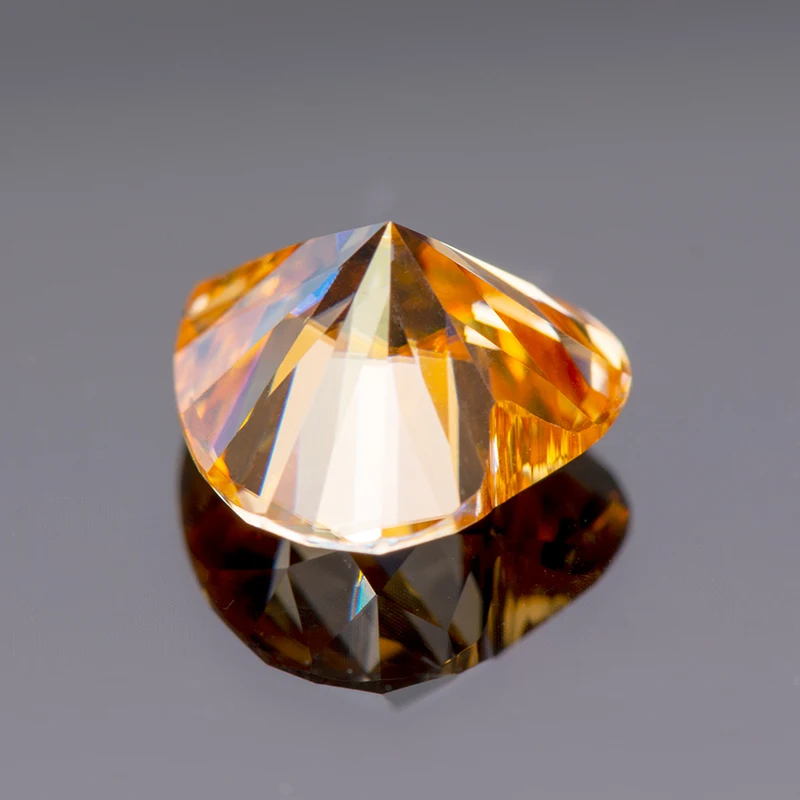 Moissanite Champagne Colours  Heart Cut Moissanite Stone GRA Certificate Lab Grown Diamond Ewelry Passed Diamond Tester