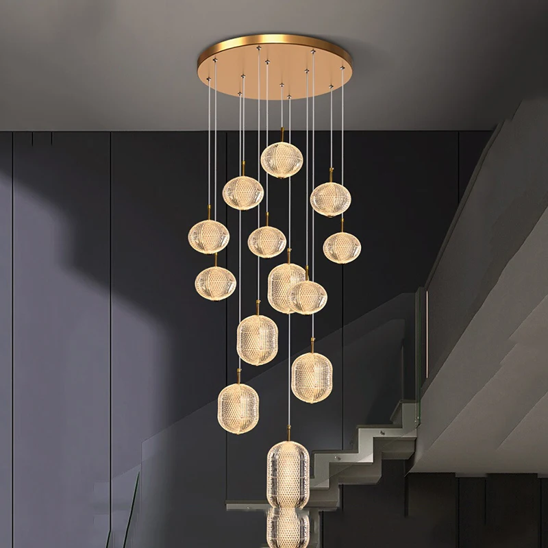 Modern home decor led lights pendant light lamps forstaircase Chandeliers for living room hanging light indoor lighting