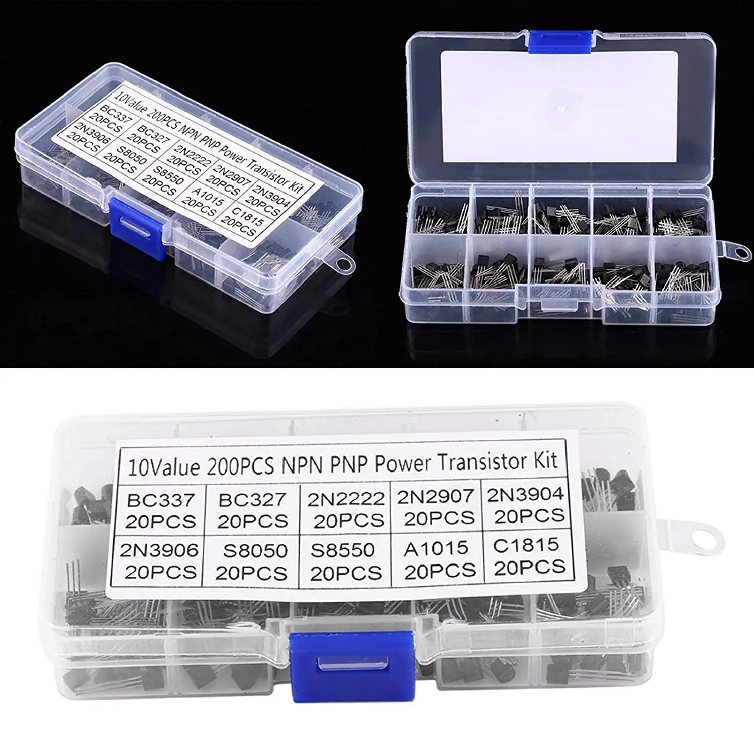 Kit Transistor da 200 pezzi BC337 a C1815 Transistor al silicio NPN to-92 PNP