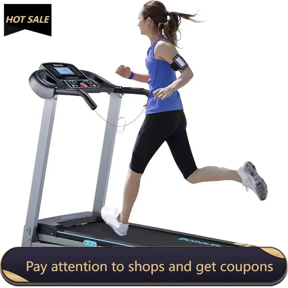 

Treadmill with Auto Incline - 300 lb Capacity, 3.0HP Folding Electric Treadmill Up to 8.5 MPH Speed，Running Machine Freight free