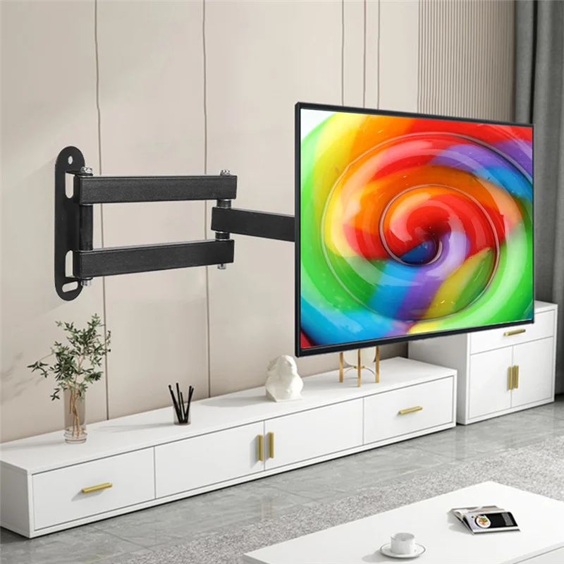 Uchwyt ścienny do monitora, regulowany wspornik ekranu do uniwersalnych wysuwanych uchwytów TV o przekątnej 14-32 cali