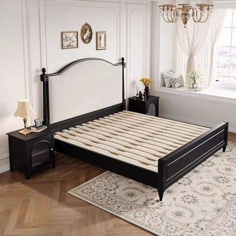 Muebles para el Hogar, Diseño Simple, Precio Económico, Cama Infantil Moderna de Madera Negra con Cabecera, Personalizable, para Dormitorio