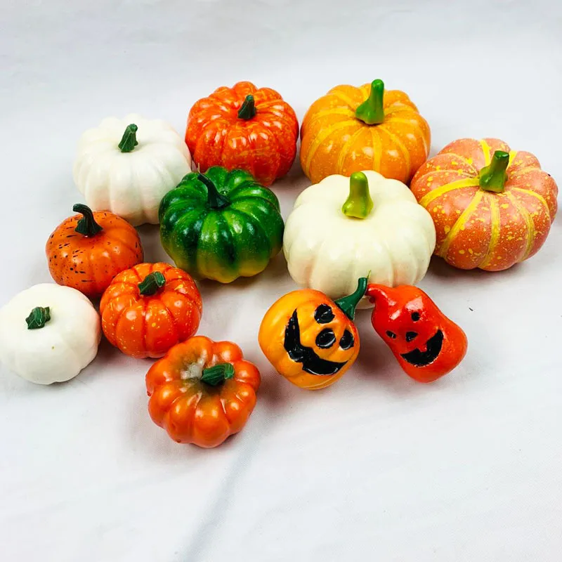 Fall Artificial Pumpkins Assorted Sizes, Harvest Faux Foam Pumpkin, for Autumn Season Halloween Thanksgiving Harvest Holiday Fes