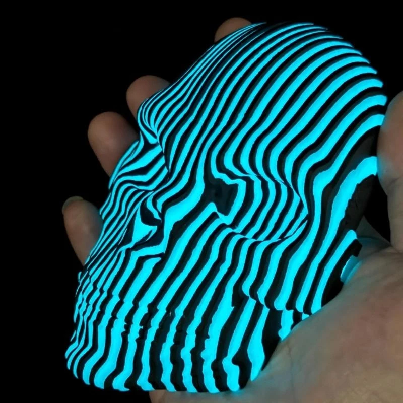 Struttura divisa modulare modello teschio stampato twistabile per decorazioni da scrivania luminose per esposizioni artistiche