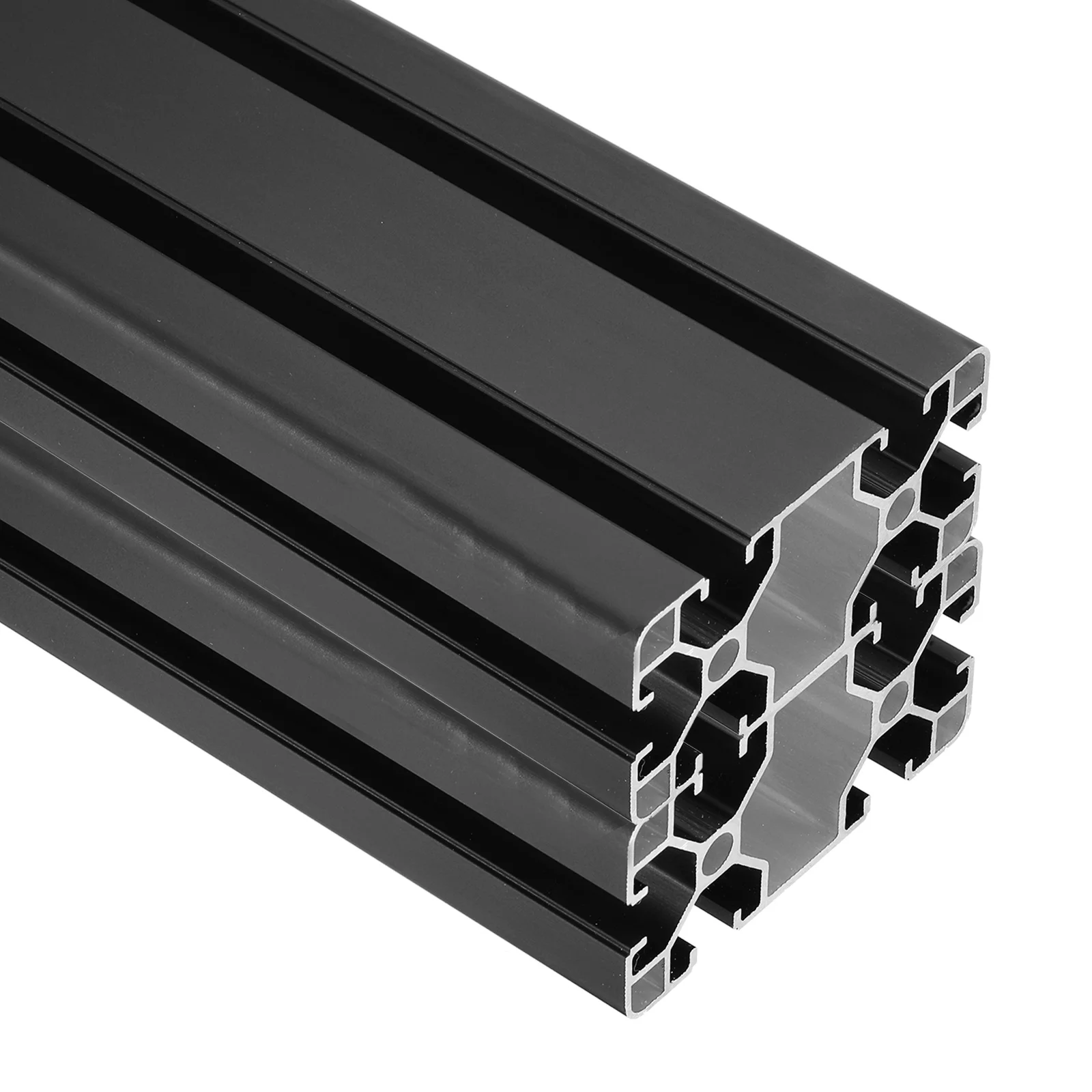 2Pcs 200-800mm 4080 Aluminum Extrusion Profile European Standard Anodized Linear Rail for 3D Printer Part CNC DIY Black/Silver