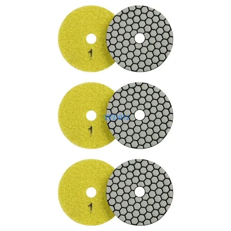 

E15A Pack of 6 Resin Diamonds Polishing Pads 80mm for Stone Surfaces Grinding Polishing