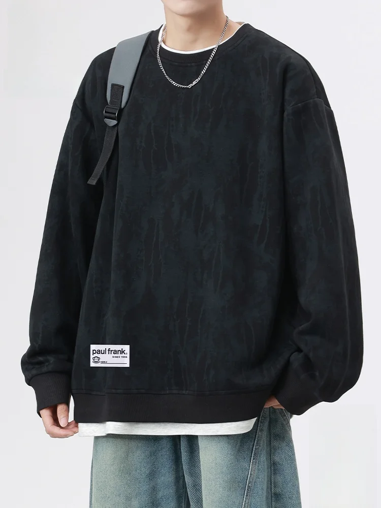 

Мужской свитшот PaulFrank American Sle Tie Dye с длинными рукавами, повседневный, свободного кроя, осенний, универсальный, удобный, из смесового хлопка.