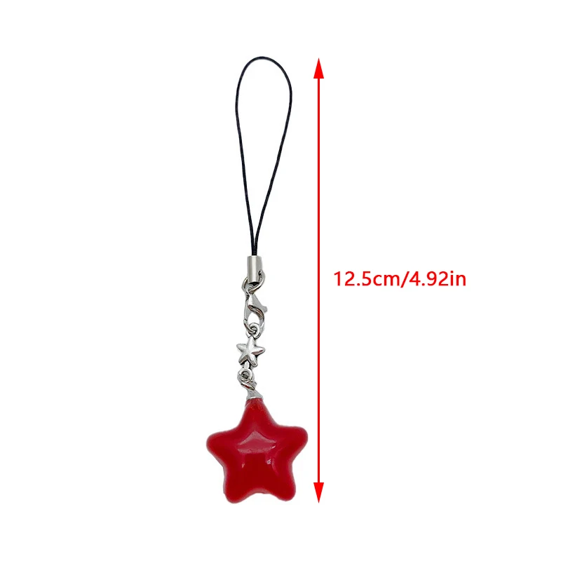 Star Pendant Phone Chain Charm Hanging Rope Lovely Phone Strap Bag Decoration Lanyards Keychain Accessory Gifts Phone Charms