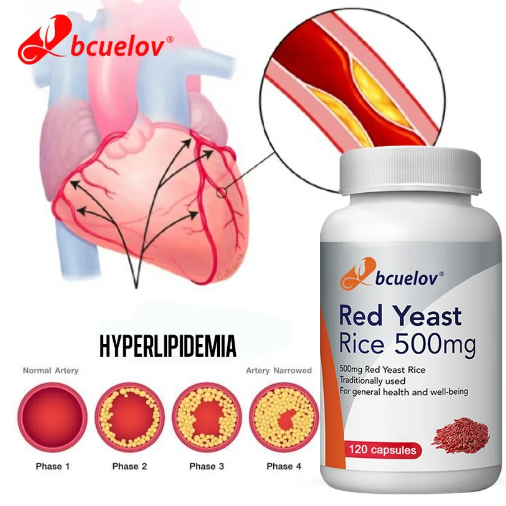 Red Yeast Rice - Naturally Fermented with Monascus Purpureus, Supports Heart Health and Cardiovascular Function, Non-GMO