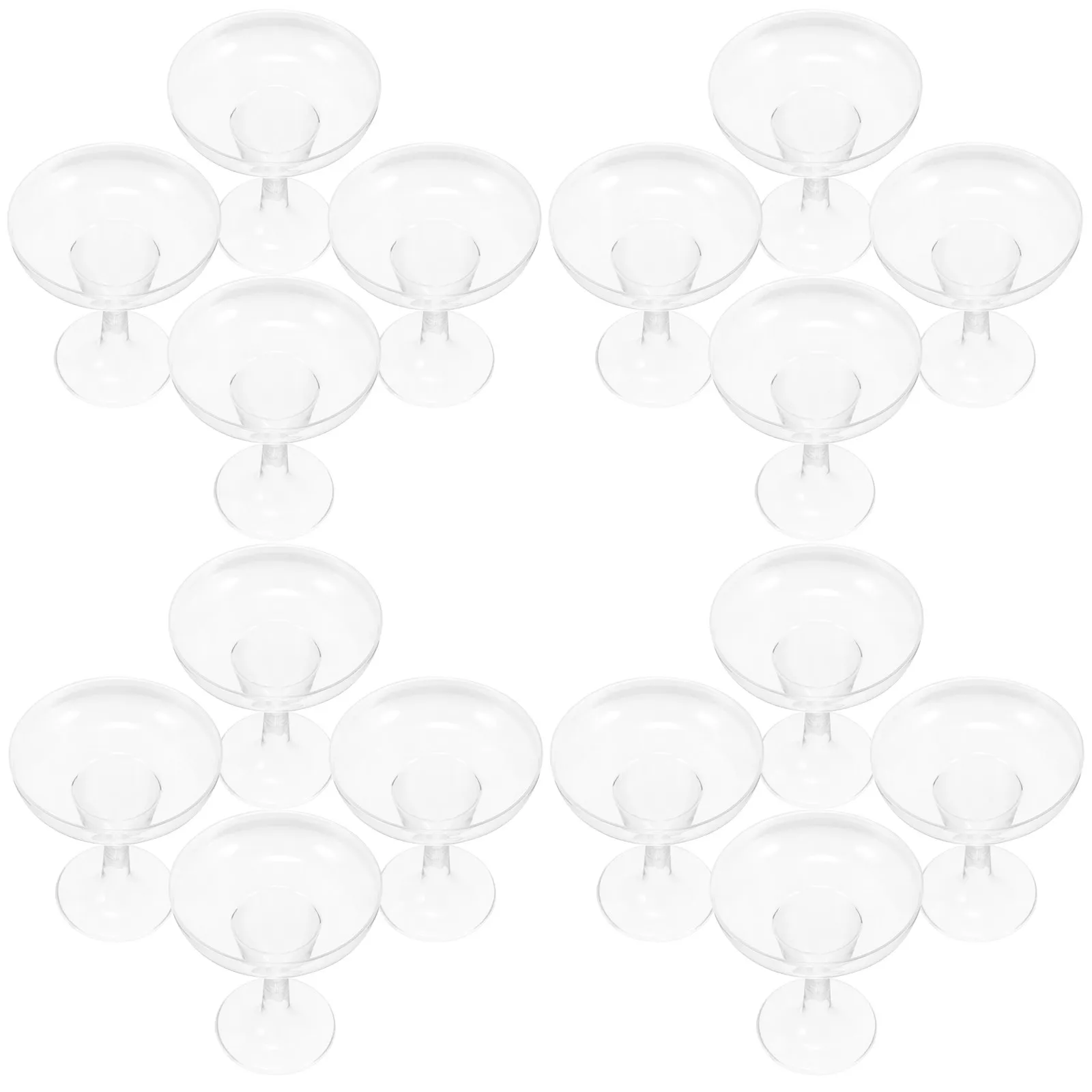 20Pcs Clear Plastic Reusable Goblets Perfect for Cocktail Parties Wine and Festival Celebrations Plastic Reusable Cocktail Cup