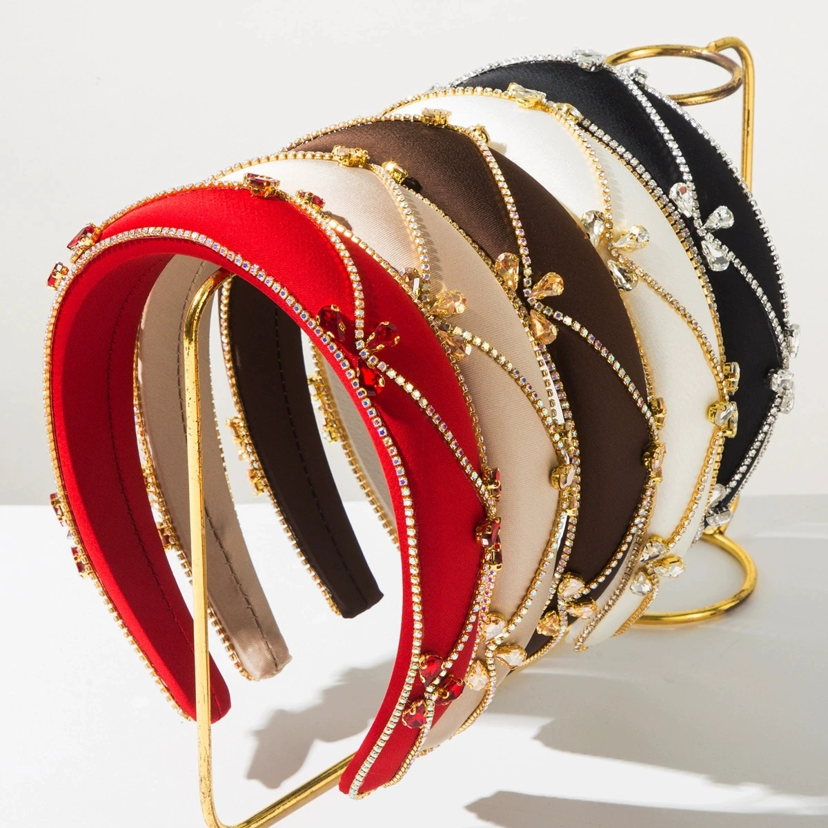 

Fashion Full Diamond Shiny Chian Hairband Sponge Headband Female Super Flash Dance Party Black White Hair Accessories