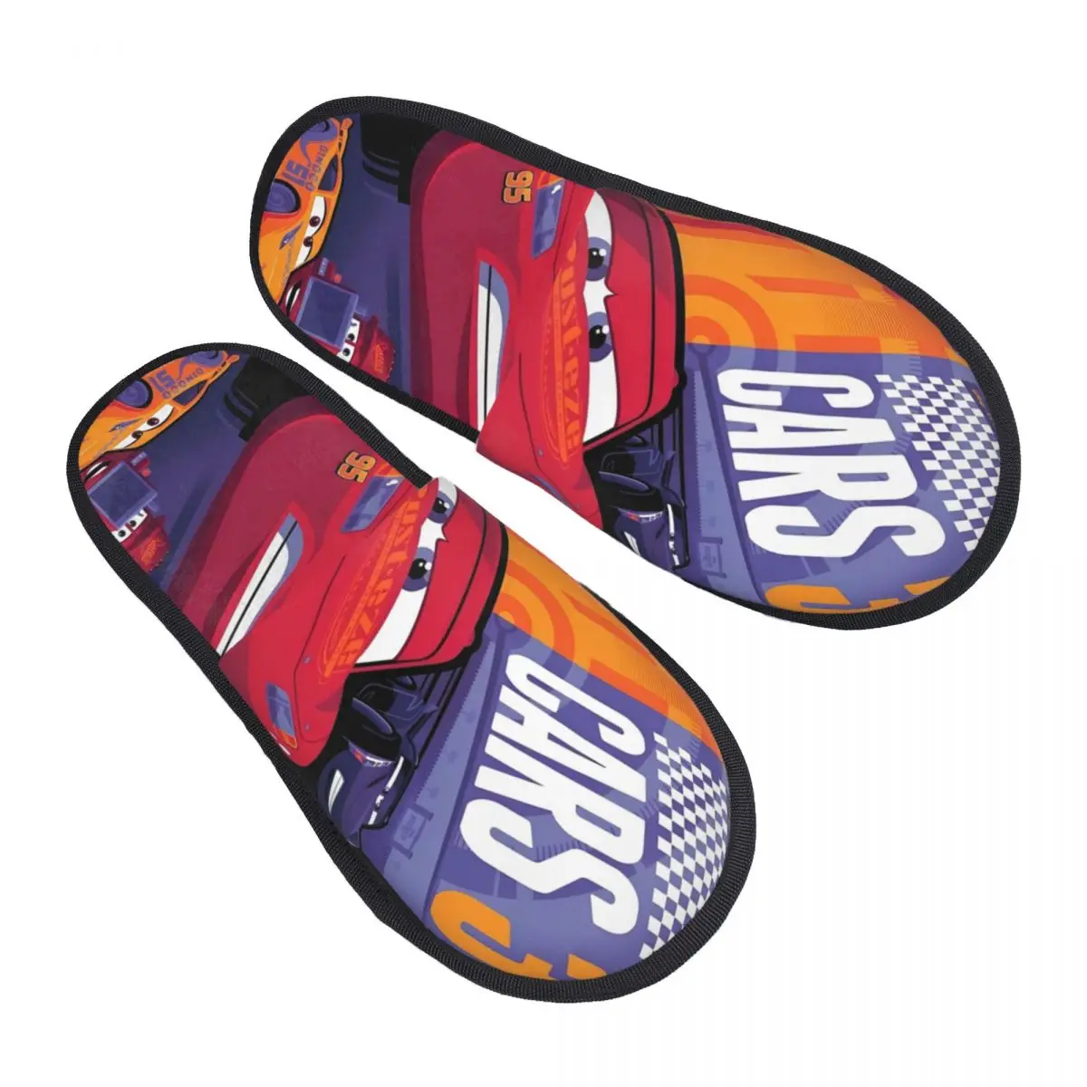 

Женские тапочки из пены с эффектом памяти Lightning McQueen, уютные теплые домашние тапочки с автомобилями