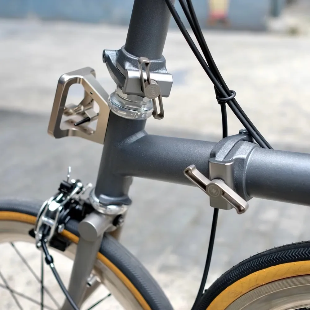 

H&H titanium hinge clip aluminum C button for brompton Aline Cline Pline frame fixing handle