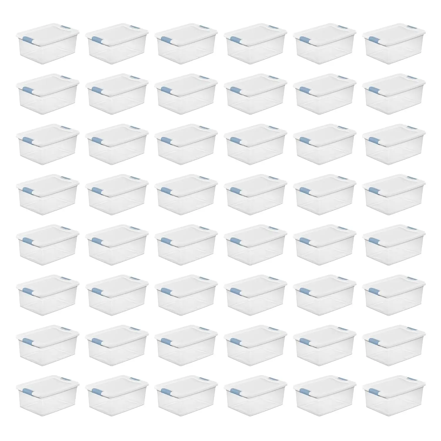 

48-Pack Latching Box, Under Bed Storage Bins with Lids, Clear Plastic, 15 Quart - Heavy-Duty Organizing Containers, Customized