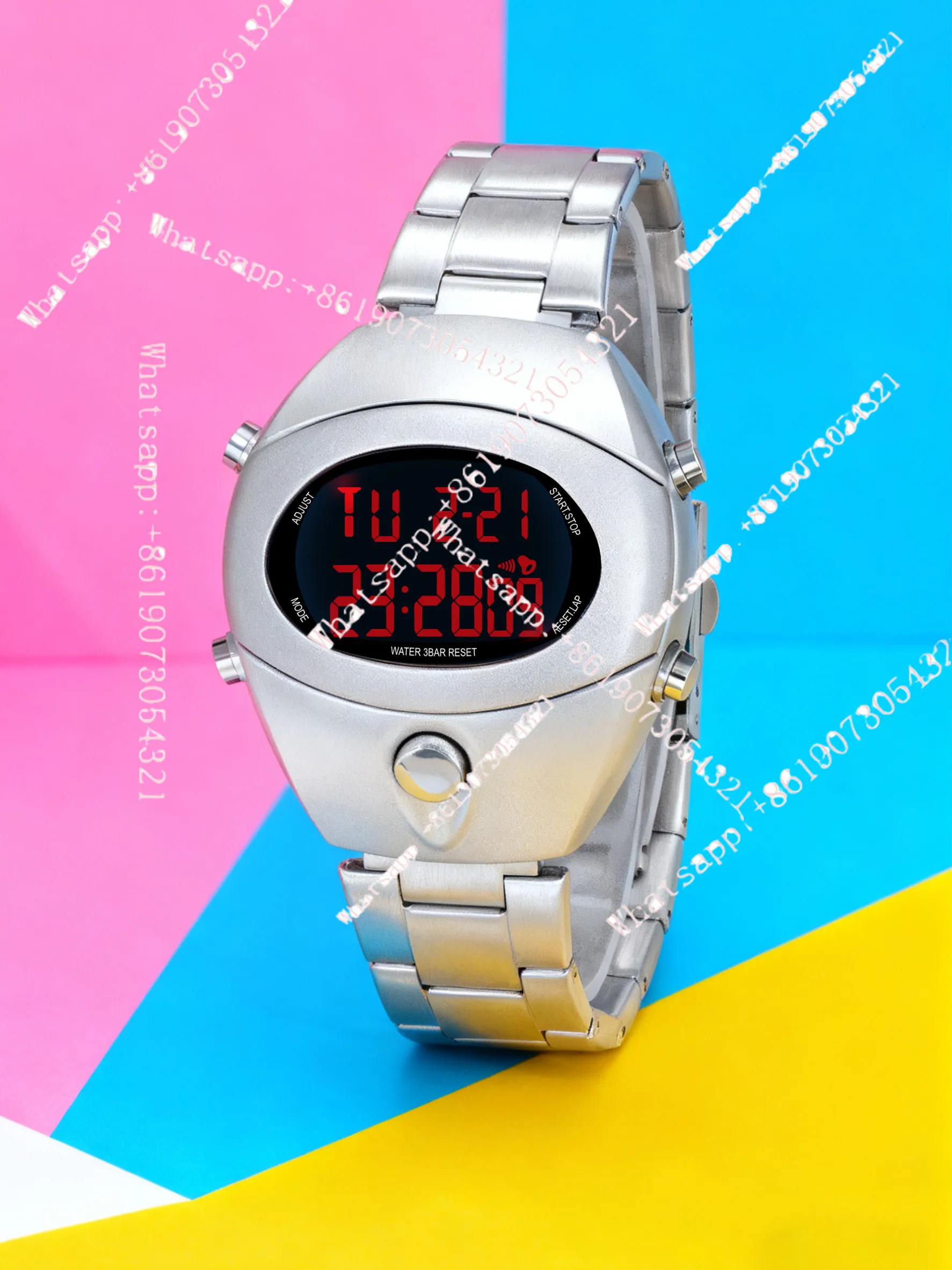 Fashion men's watch special-shaped retro Y2K electronic watch millennial style personality temperament multi-function watch